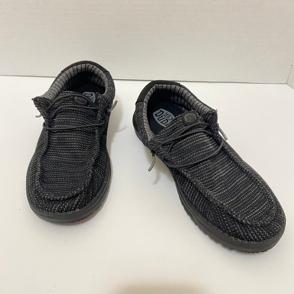 Hey Dude Gorpcore Wally Sox Mens Size 7 Black Lightweight Slip On Loafers - Picture 2 of 6